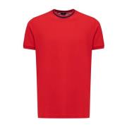 Rode Ronde Hals Katoenen T-shirt Fendi , Red , Heren