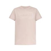 Logo Patch Blush Pink T-shirt Moncler , Pink , Dames