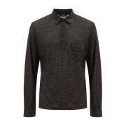 Lange Mouw Donkergrijze Wollen Polo Corneliani , Gray , Heren