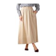 Elegante Maxi Rok in Zand Notre-v , Beige , Dames