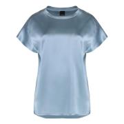 Zijden blouse met zijsplitten Pinko , Blue , Dames