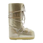 Gouden Glitter Iconische Winterlaarzen Moon Boot , Yellow , Dames