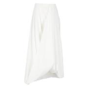 Witte Katoenen Asymmetrische Rok Brunello Cucinelli , White , Dames