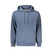 Blauwe Katoenen Hoodie voor Mannen Calvin Klein , Blue , Heren