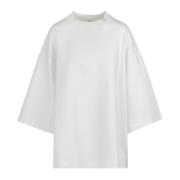 Dubbele Jersey Tshirt met Girocollo Liviana Conti , White , Dames