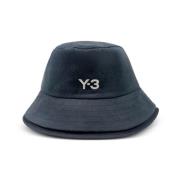 Zwarte Bucket Hat Stijlvolle Modieuze Accessoire Y-3 , Black , Heren