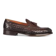 Gevlochten leren loafers met kwastjes Doucal's , Brown , Heren