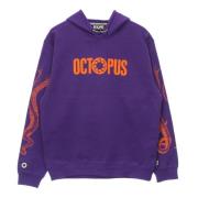 Paarse lichtgewicht hoodie met omlijnd logo Octopus , Purple , Heren