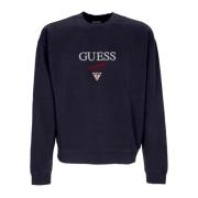 Zwart Logo Crewneck Sweatshirt Slim Fit Guess , Black , Heren