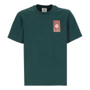 Groene Katoenen T-shirt met Print Casablanca , Green , Heren