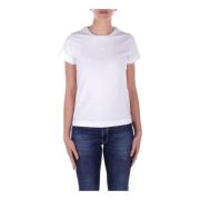 Wit Logo T-shirt en Polo Pinko , White , Dames