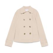 Cropped Trench Scuba Harris Wharf London , Beige , Dames