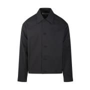 Olie Button Up Overshirt Jas Studio Nicholson , Black , Heren