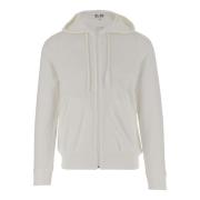 Katoenen Hoodie met rits Wit Comme des Garçons , White , Heren