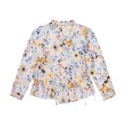 Bloemen Wikkelblouse Peplum Zoom Munthe , Multicolor , Dames