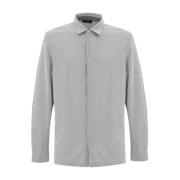 Klassieke Lange Mouw Grijze Shirt Katoen Corneliani , Gray , Heren