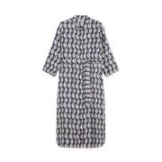 Zijden kaftan jurk met riem Max Mara , Blue , Dames