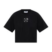 T-shirt met logo Off White , Black , Dames