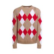 Beige Wol Crew Neck Sweater Marni , Multicolor , Heren