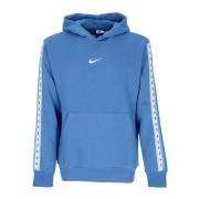 Blauwe Herhaal Fleece Hoodie Lange Mouw Nike , Blue , Heren