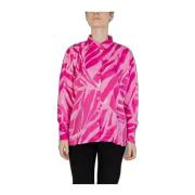 Roze Abstract Print Lange Mouwen Shirt Only , Pink , Dames