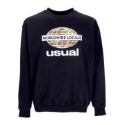 Lokale Crewneck Zwarte Sweatshirt Usual , Black , Heren