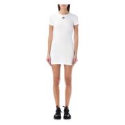 Witte Rib T-shirt Jurk Marine Serre , White , Dames