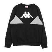 Heren Crewneck Sweatshirt in Zwart/Grijs/Wit Kappa , Black , Heren