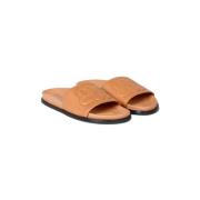 Elegante Leren Sandaal 58-Camel Munthe , Brown , Dames