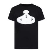 T-shirt met logo Vivienne Westwood , Black , Heren