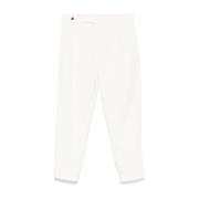 Witte Tapered Chino met Flap Zakken PT Torino , White , Heren