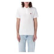 Rood Hart Polo Shirt Ami Paris , White , Heren