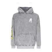 Houtskool Mineraal Was Hoodie met X-nerm Print Ripndip , Gray , Heren