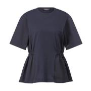 Elegant Gerimpeld T-shirt Fabiana Filippi , Blue , Dames