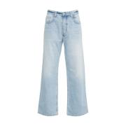 Blauwe Distressed Wide Leg Jeans Icon Denim , Blue , Heren