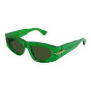 Green/Green Sunglasses Bottega Veneta , Green , Dames