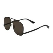 Metalen Aviator Zonnebril Saint Laurent , Black , Dames