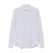 Lichtgrijze Piqué Shirt met Knopen Lardini , Gray , Heren