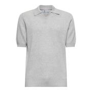 Grijze V-hals Polo Sweater Brunello Cucinelli , Gray , Heren