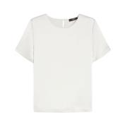 Satijnen Effect Hamburg T-Shirt Max Mara , White , Dames