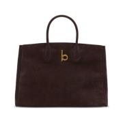 Bruin Leren Logo-Gesp Handtas Burberry , Brown , Dames