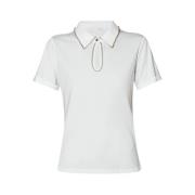 Witte Polo Shirt met Rhinestones Liu Jo , White , Dames