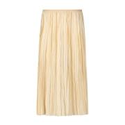 Midi Geplooide Rok Roberto Collina , Beige , Dames