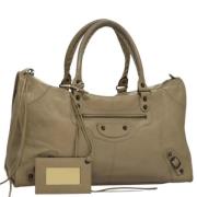 Pre-owned Leather handbags Balenciaga Vintage , Beige , Dames