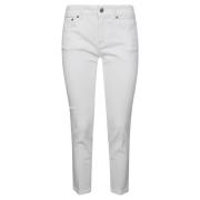 Rose Bull Stretch Broek Dondup , White , Dames