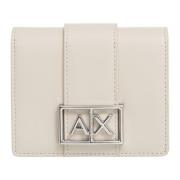 Portemonnee met knoopsluiting en logo Armani Exchange , Beige , Dames