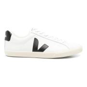 Logo Leren Sneakers Veja , White , Heren