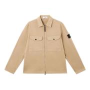 Beige Jassen met Zakken Stone Island , Beige , Heren