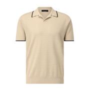 Klassieke Polo Shirt met Patroon Roberto Collina , Beige , Heren