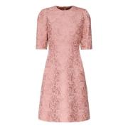 Roze Bloemen Jacquard Midi Jurk Dolce & Gabbana , Pink , Dames